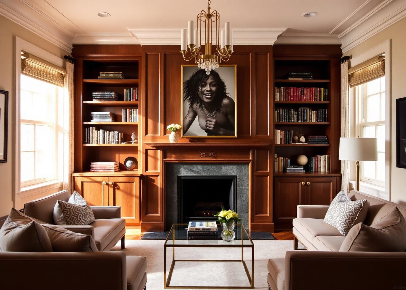 Living Rooms custom cabinetry in a Washington DC home