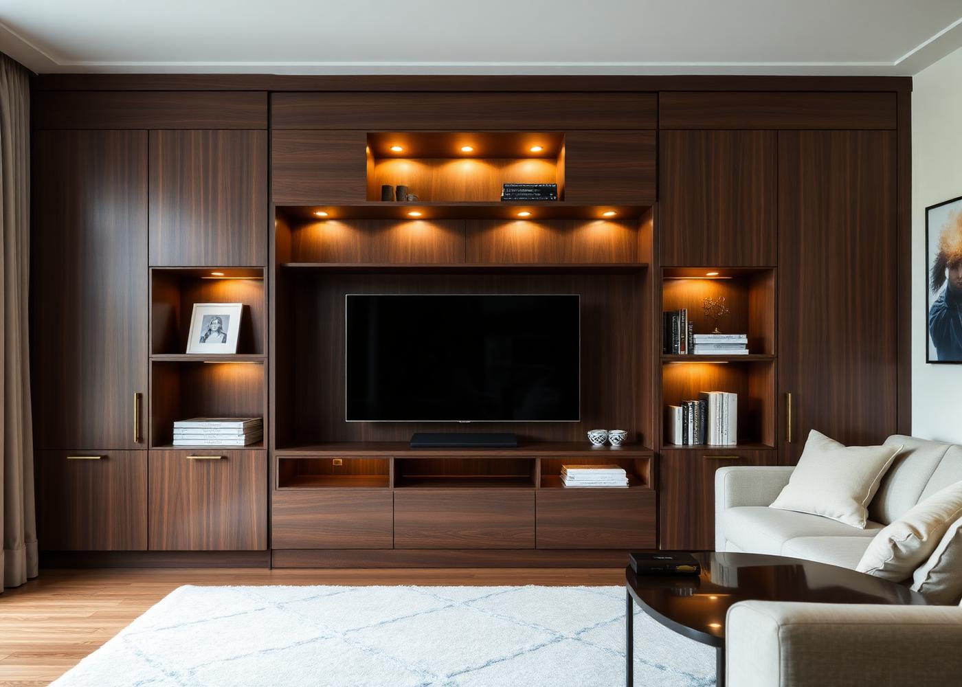 Entertainment custom cabinetry in a Washington DC home