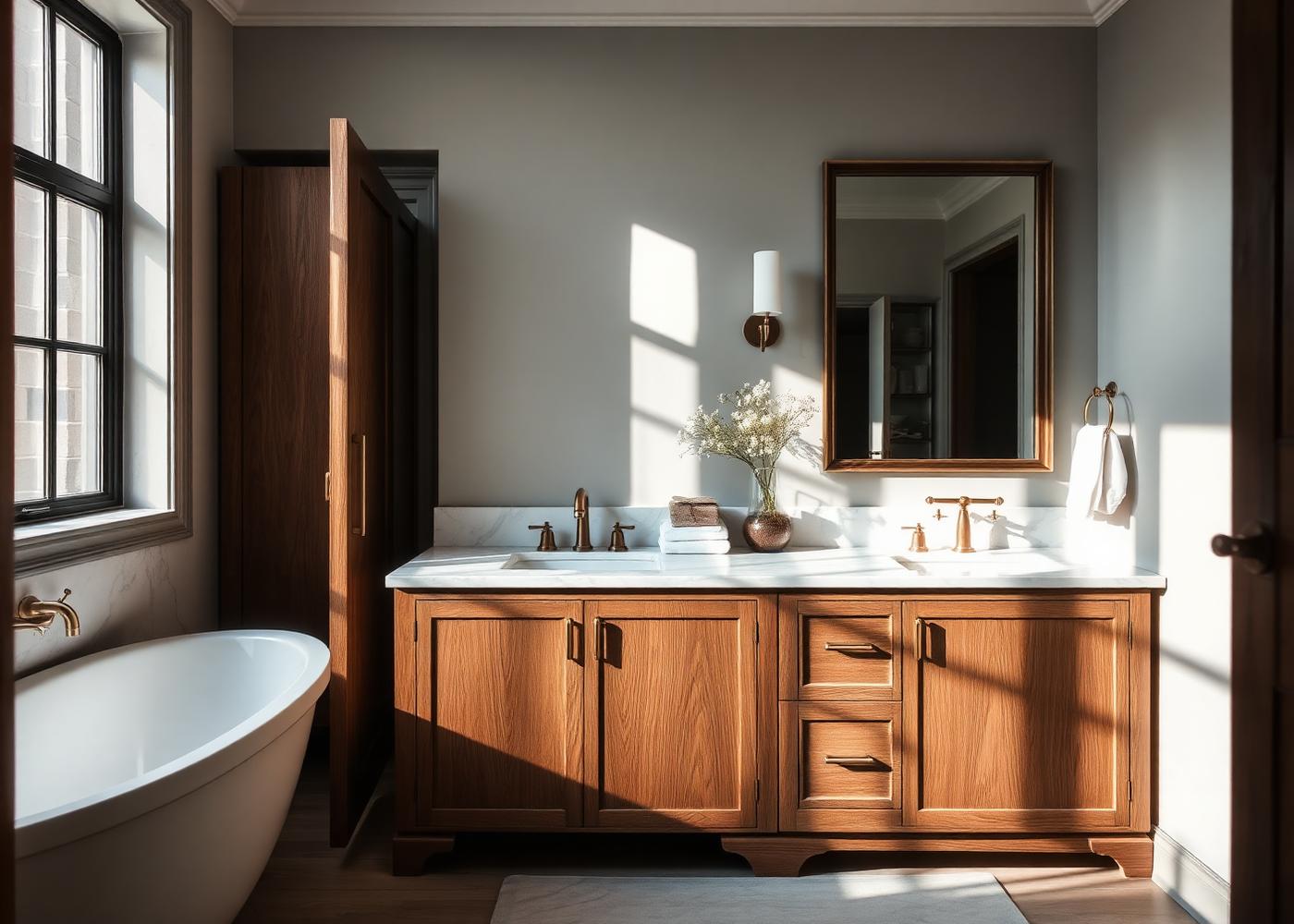 Bathrooms custom cabinetry in a Washington DC home